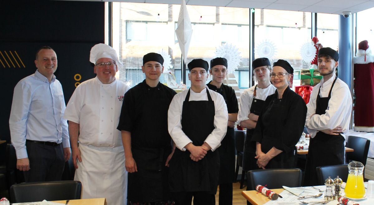 Festive lunch team at SERC's Downpatrick Campus